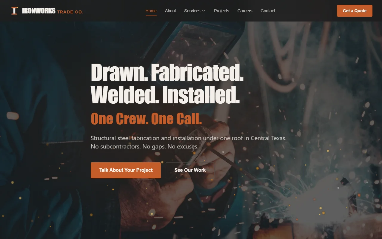 Ironworks Trade homepage