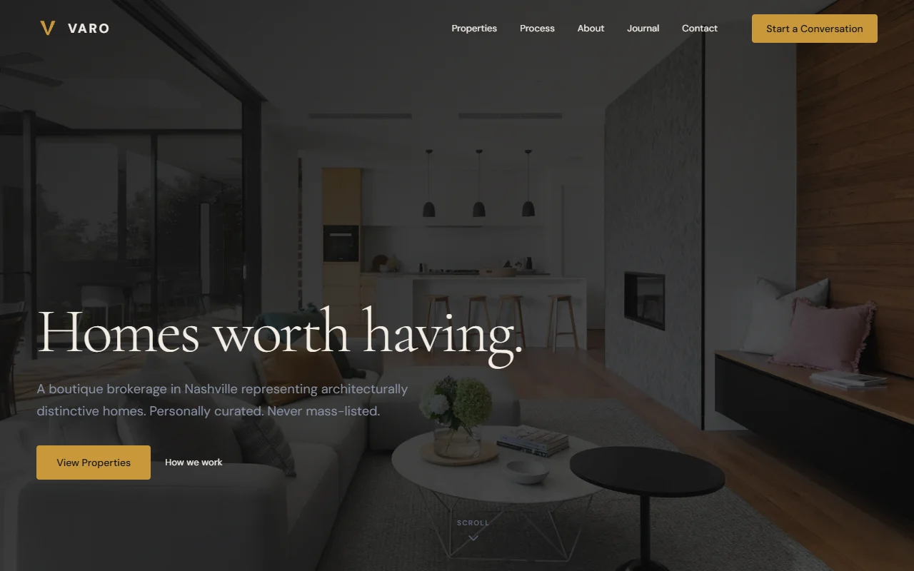 Varo Realty homepage